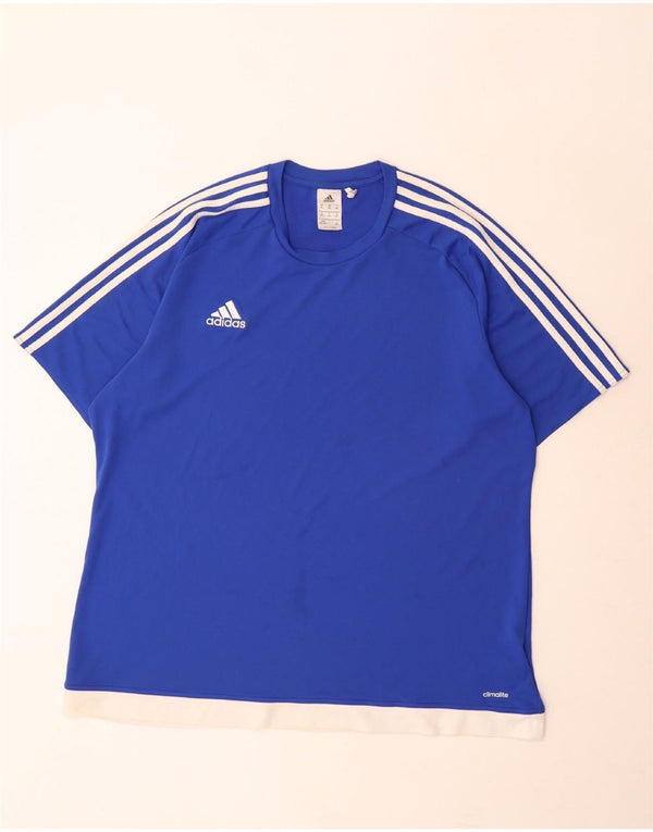 Adidas Mens Climalite T-Shirt Top 2XL Blue Colourblock Polyester