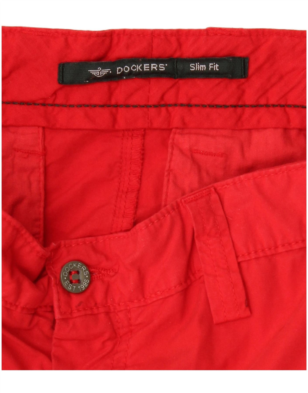 DOCKERS Mens Slim Fit Chino Trousers W33 L33 Red