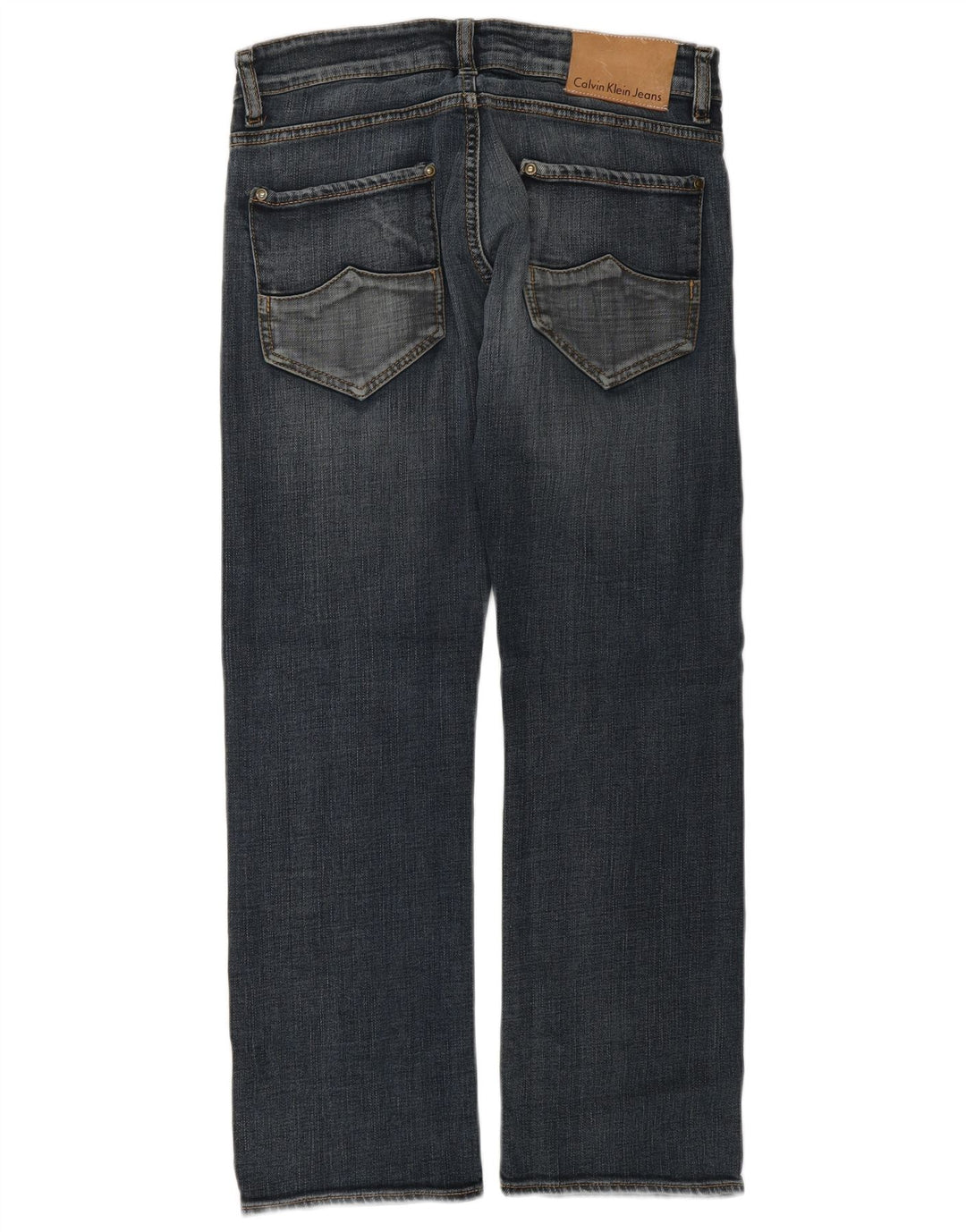 CALVIN KLEIN Womens Straight Jeans W30 L27 Blue Cotton