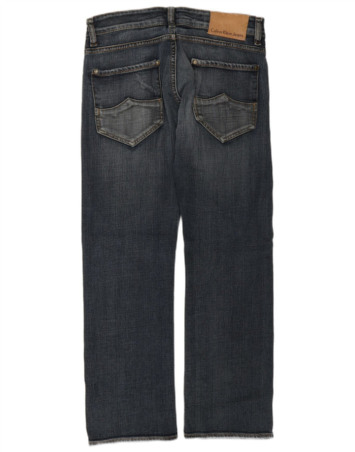 CALVIN KLEIN Womens Straight Jeans W30 L27 Blue Cotton