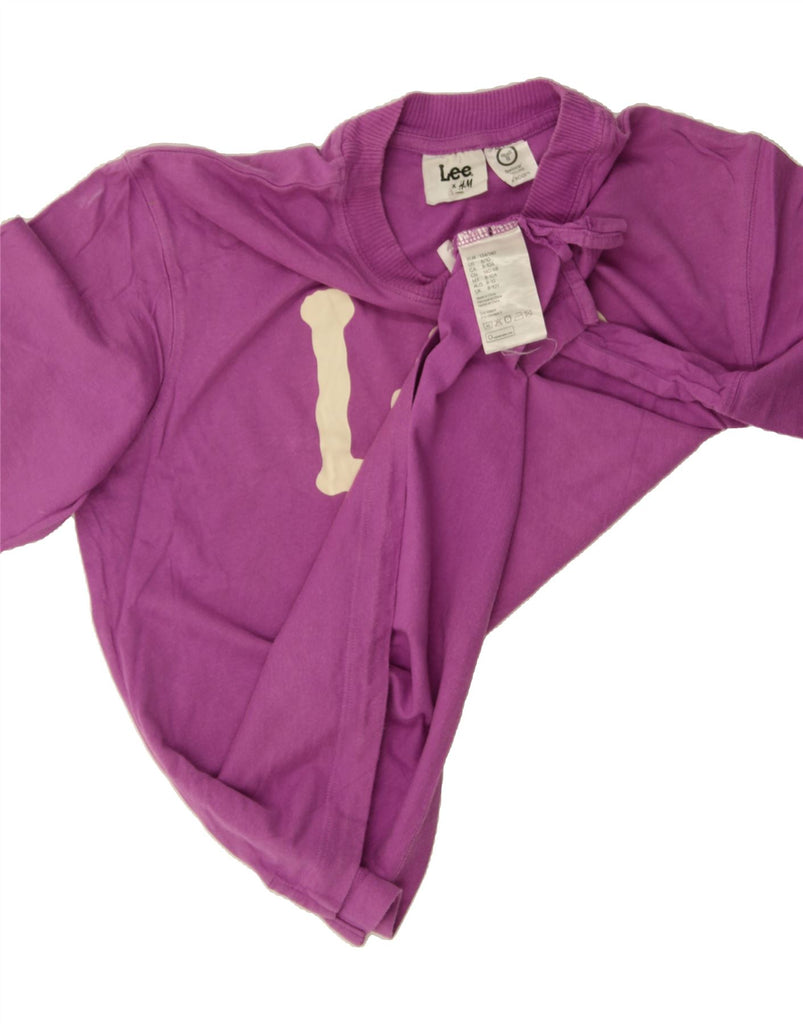 LEE Girls Graphic T-Shirt Top 8-9 Years Purple Cotton Vintage Lee and Second-Hand Lee from Messina Hembry 
