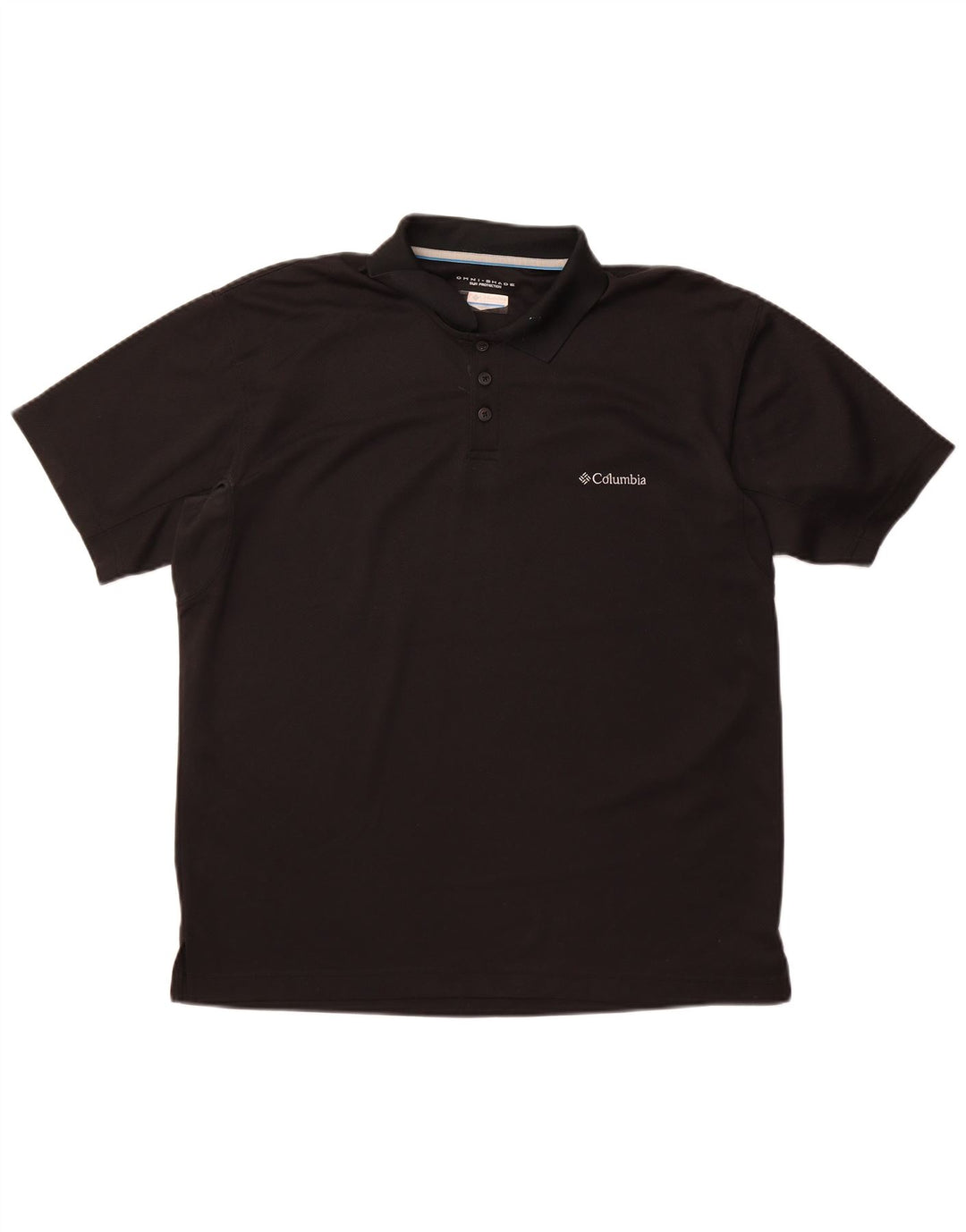 COLUMBIA Mens Omni-Shade Polo Shirt Large Black