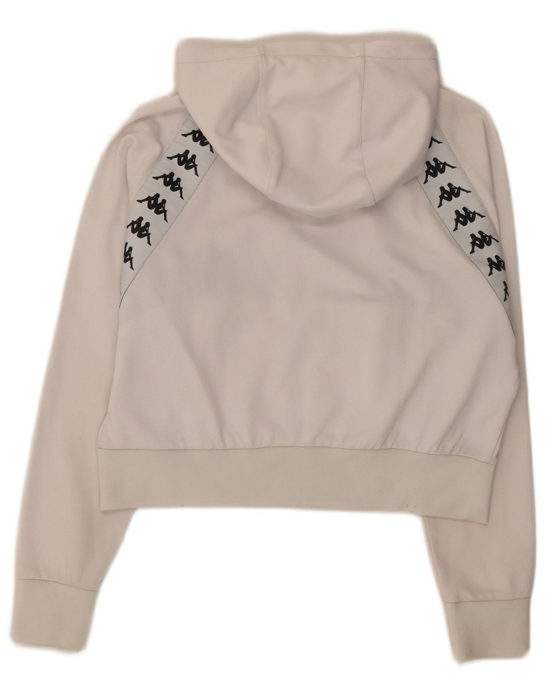 Kappa Womens Oversized Graphic Zip Hoodie Sweater UK 10 Small White