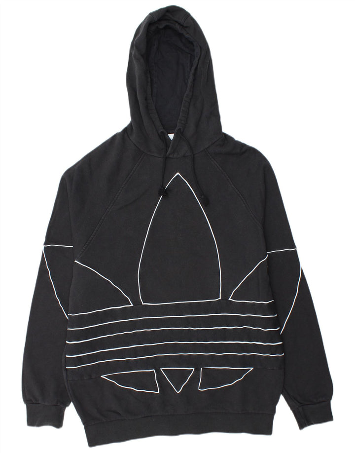 ADIDAS Mens Graphic Hoodie Jumper Large Black Cotton