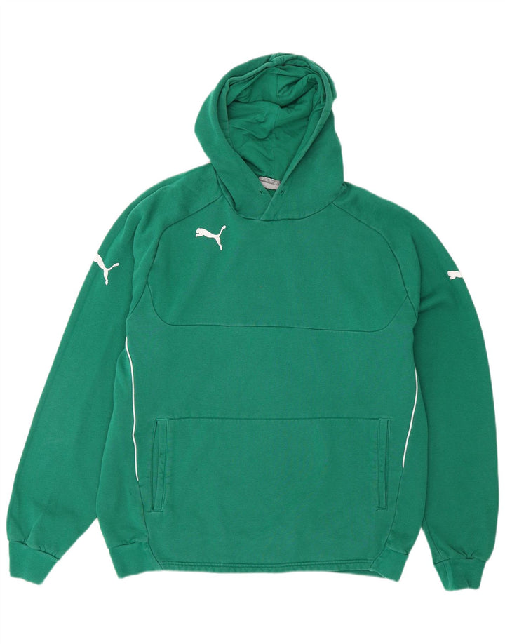 PUMA Mens Hoodie Jumper XL Green Cotton