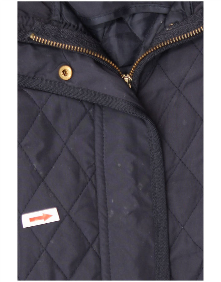 Zara Womens Quilted Jacket UK 16 Large Navy Blue