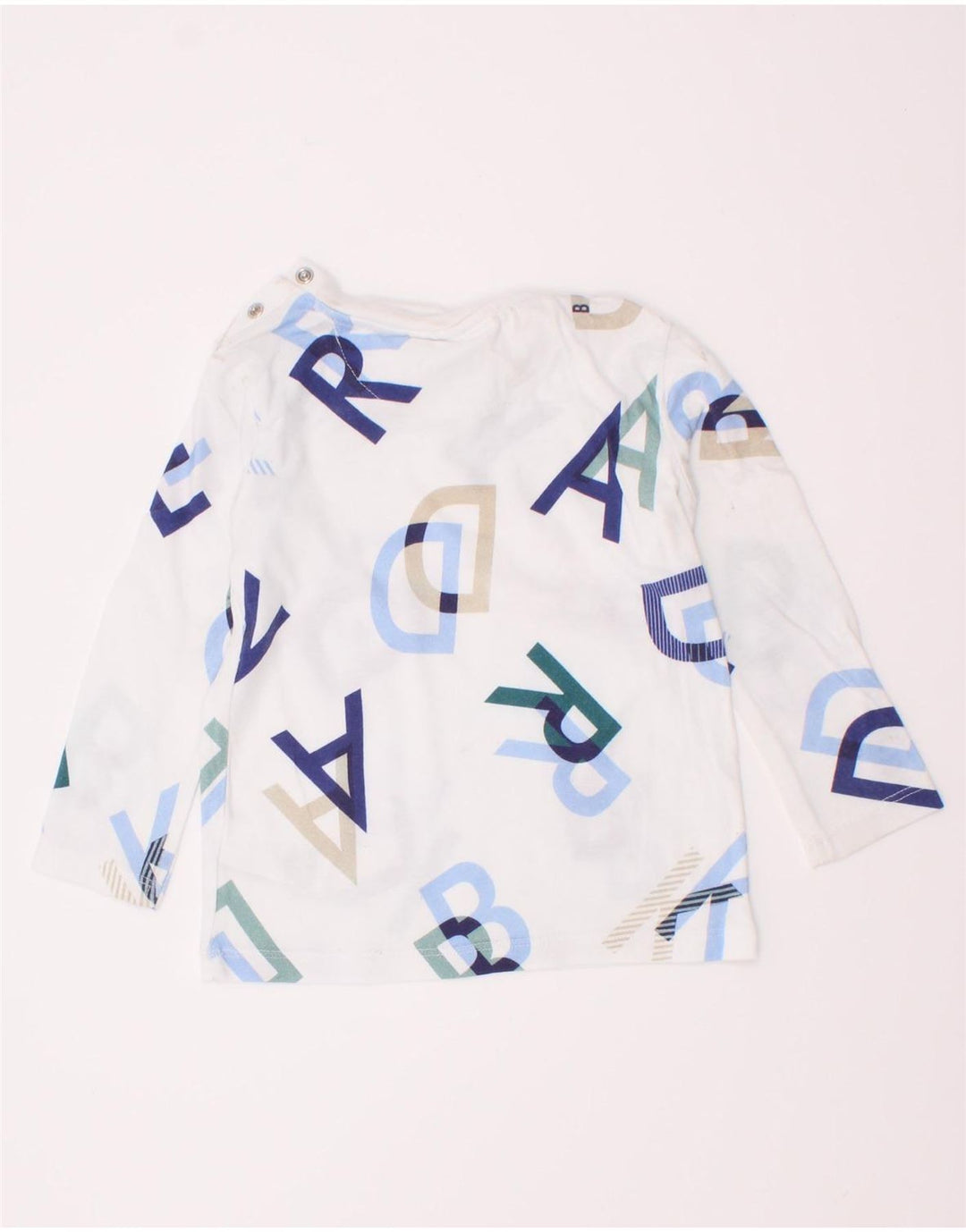Ted Baker Baby Boys Graphic Top Long Sleeve 12-18 Months White Cotton