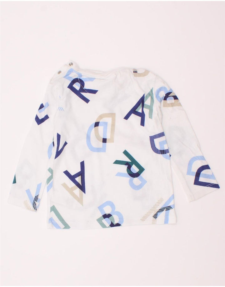 Ted Baker Baby Boys Graphic Top Long Sleeve 12-18 Months White Cotton
