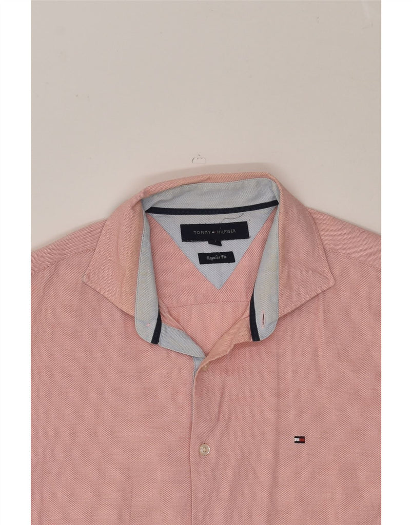 TOMMY HILFIGER Mens Regular Fit Shirt Medium Pink Cotton | Vintage Tommy Hilfiger | Thrift | Second-Hand Tommy Hilfiger | Used Clothing | Messina Hembry 