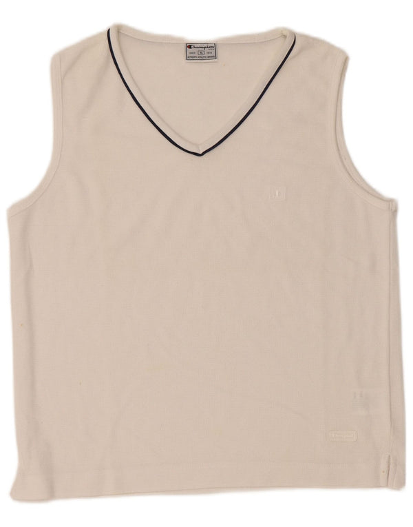 CHAMPION Girls Vest Top 13-14 Years XL White Cotton