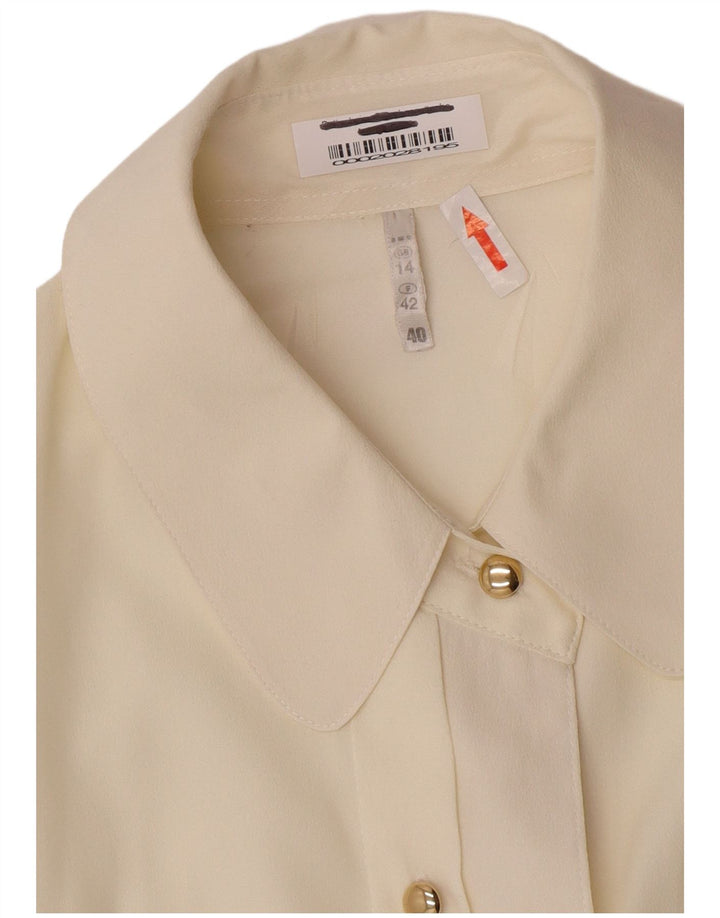 Vintage Womens Shirt Blouse UK 14 Medium  Off White Viscose