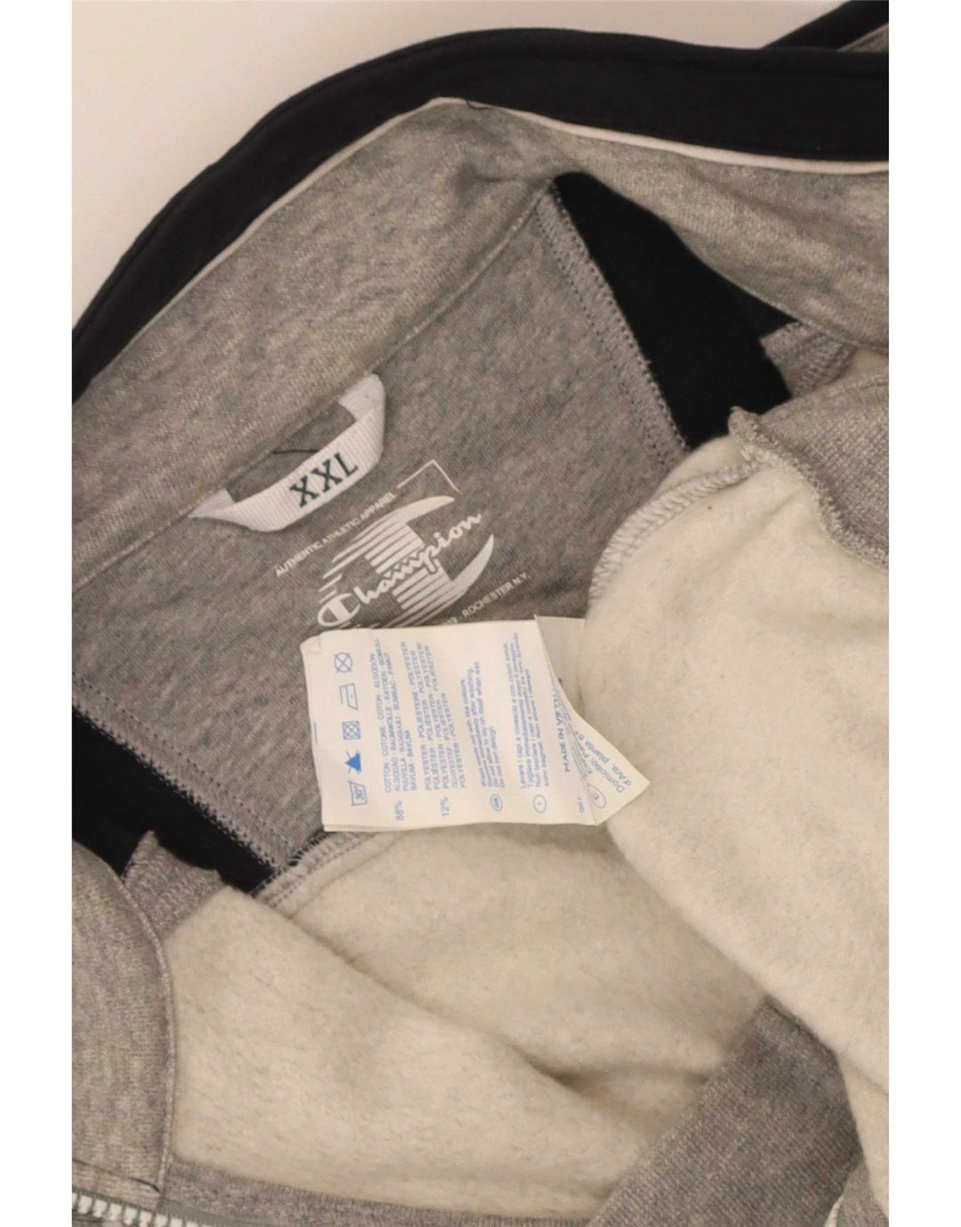 Champion Mens Tracksuit Top Jacket 2XL Grey Colourblock Cotton