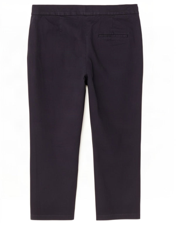 Marks & Spencer Womens Cropped Trousers UK 14 Large W32 L23 Navy Blue