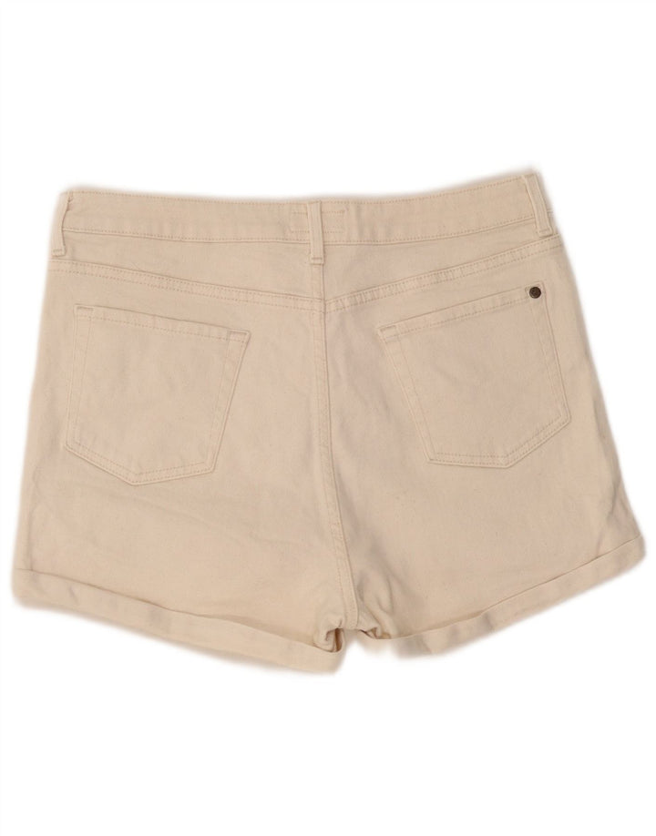 Jack Wills Womens Denim Shorts UK 14 Large W32 Off White