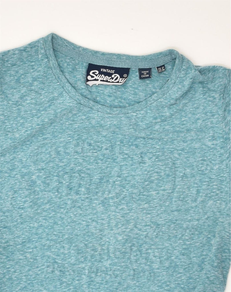 SUPERDRY Womens T-Shirt Top UK 10 Small  Blue Cotton | Vintage Superdry | Thrift | Second-Hand Superdry | Used Clothing | Messina Hembry 