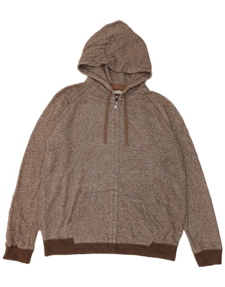 Gap Mens Zip Hoodie Sweater XL Brown Flecked