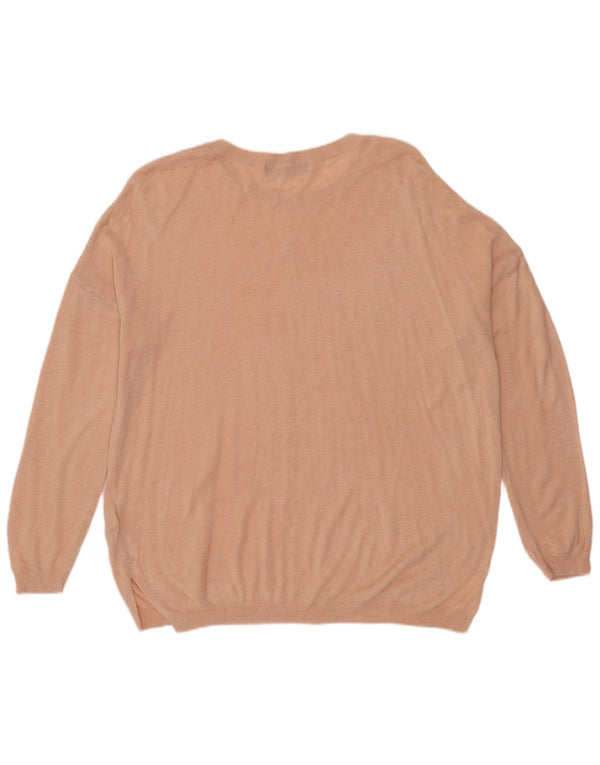 Marks & Spencer Womens Boat Neck Jumper Sweater UK 16 Large Pink Acrylic