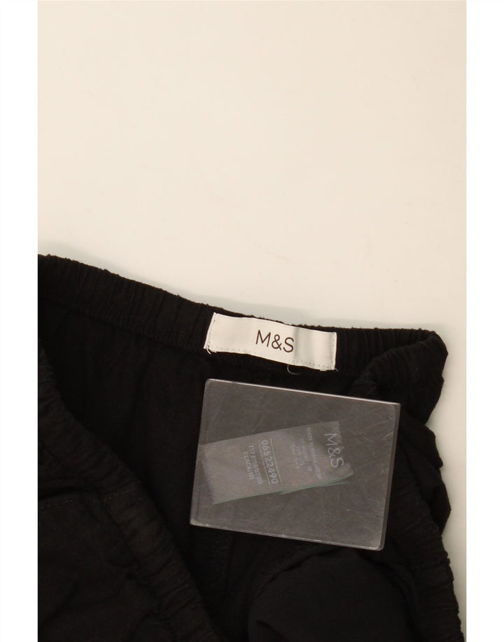 Marks & Spencer Womens Chino Shorts UK 10 Small W30 Black Linen