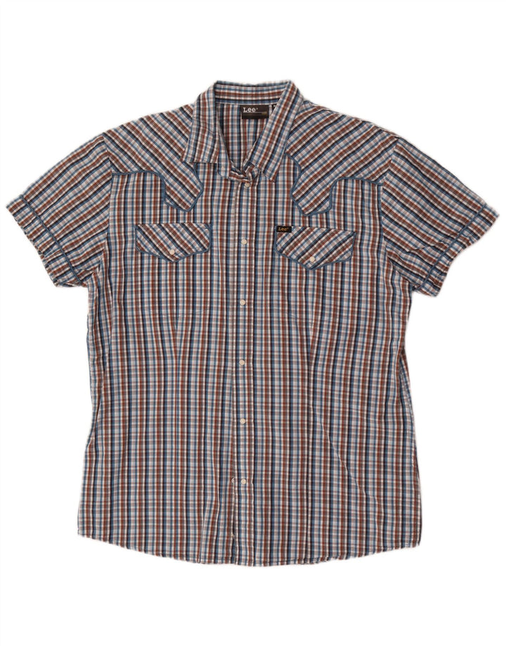 Lee Mens Short Sleeve Shirt XL Multicoloured Check Cotton