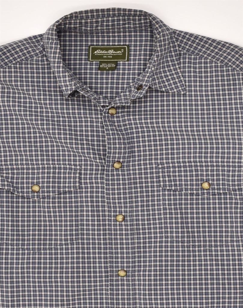 EDDIE BAUER Mens Shirt Small Blue Check Cotton | Vintage Eddie Bauer | Thrift | Second-Hand Eddie Bauer | Used Clothing | Messina Hembry 