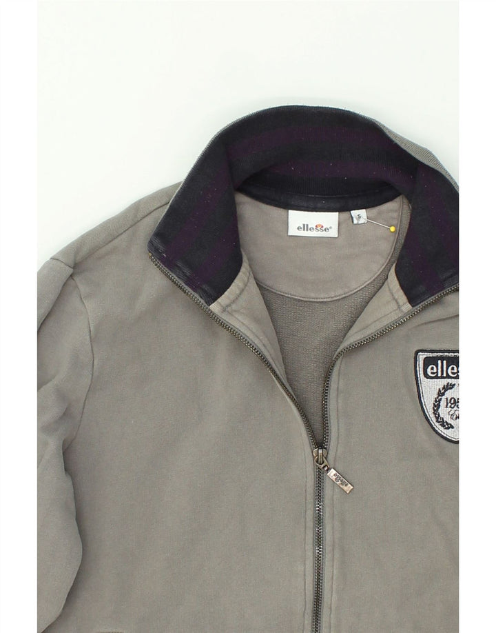 ELLESSE Womens Tracksuit Top Jacket UK 10 Small Grey Cotton Vintage Ellesse and Second-Hand Ellesse from Messina Hembry 