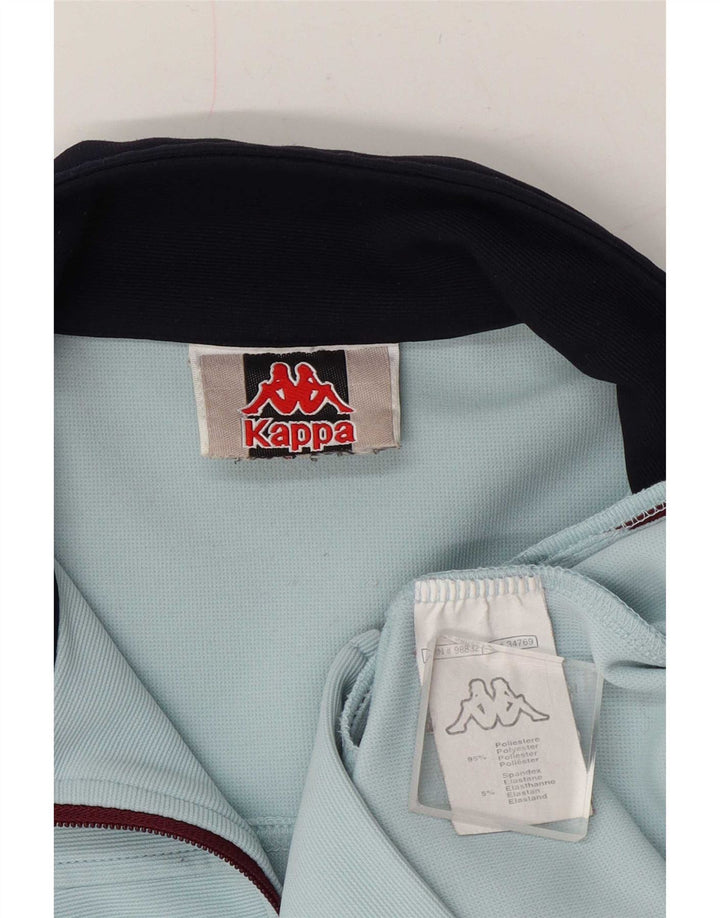 Kappa Womens Tracksuit Top Jacket UK 12 Medium Blue Colourblock Polyester