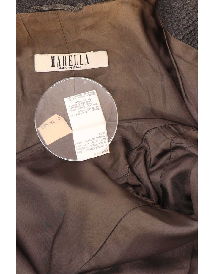 Marella Womens 4 Button Blazer Jacket UK 12 Medium Grey Wool