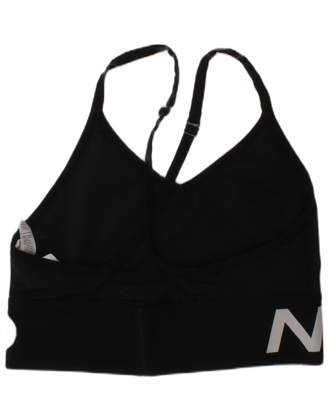 Nike Womens Dri Fit Graphic Sport Bra Top Large Black Polyester Sports