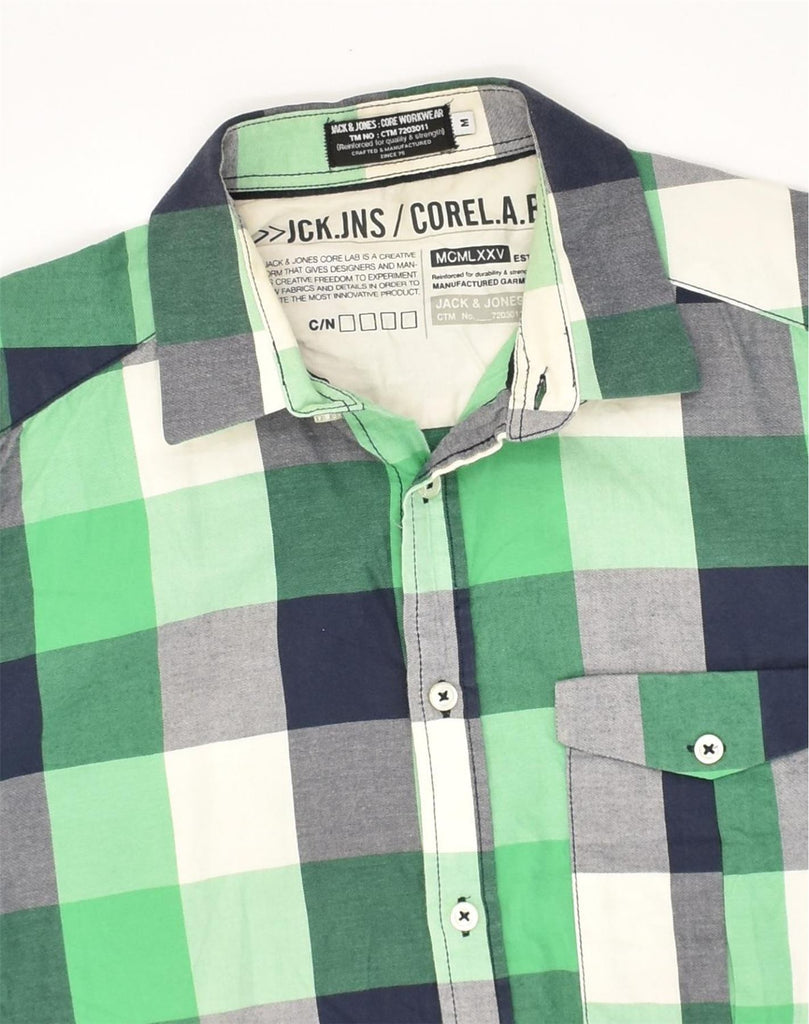 JACK & JONES Mens Shirt Medium Green Check Cotton | Vintage Jack & Jones | Thrift | Second-Hand Jack & Jones | Used Clothing | Messina Hembry 