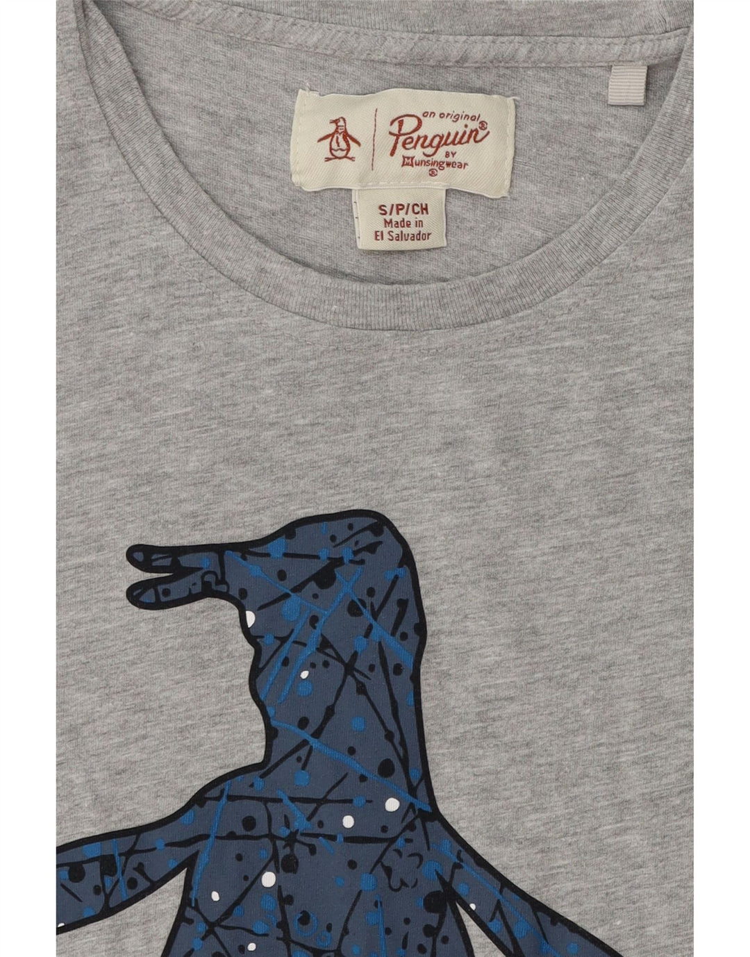 PENGUIN Mens Graphic T-Shirt Top Small Grey Cotton Vintage Penguin and Second-Hand Penguin from Messina Hembry 