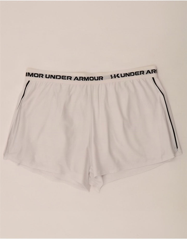 Under Armour Womens Graphic Sport Shorts UK 20 2XL White Polyester