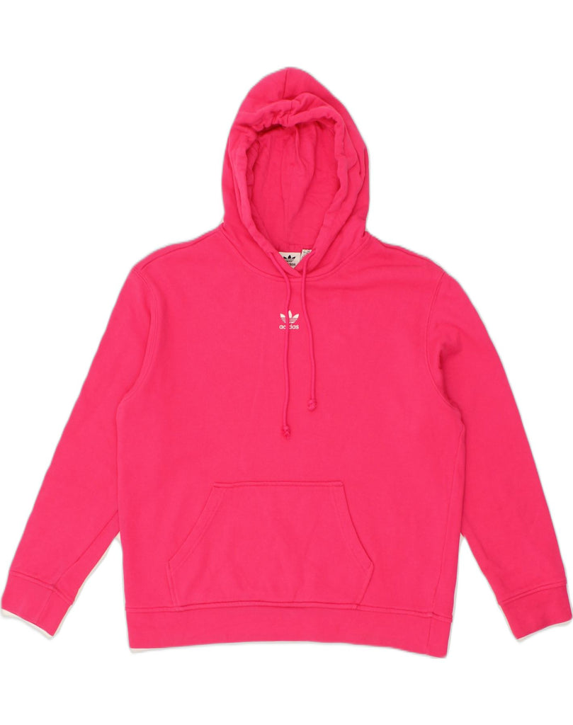 ADIDAS Womens Hoodie Jumper UK 14 Medium Pink Cotton | Vintage Adidas | Thrift | Second-Hand Adidas | Used Clothing | Messina Hembry 