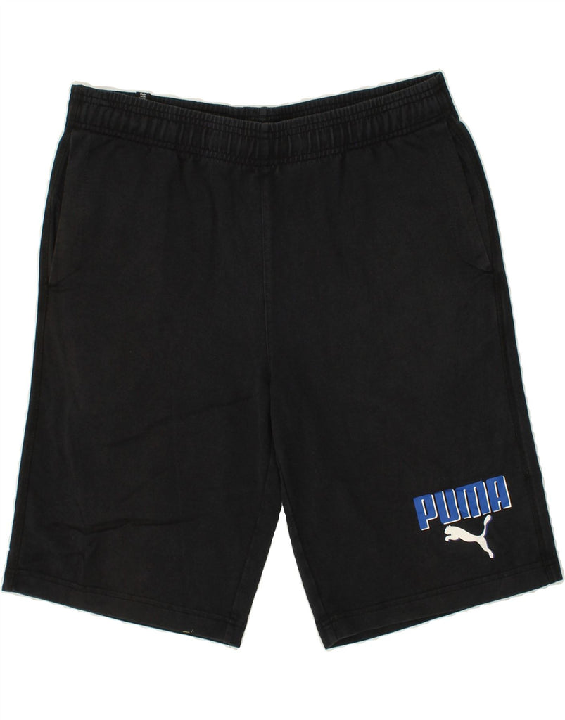 PUMA Mens Graphic Sport Shorts Medium Black | Vintage Puma | Thrift | Second-Hand Puma | Used Clothing | Messina Hembry 