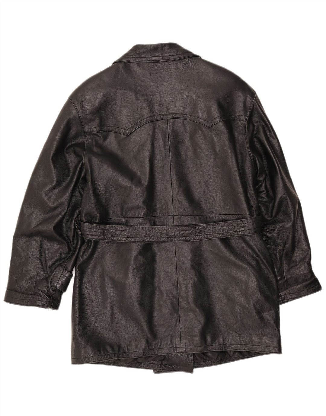 LAVORAZIONE ARTIGIANA Womens Coat UK 12 Medium Black Leather