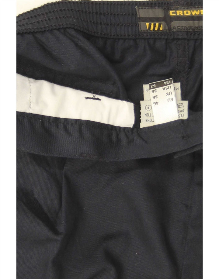 Crown Mens Pegged Chino Shorts W36 Large Navy Blue Cotton