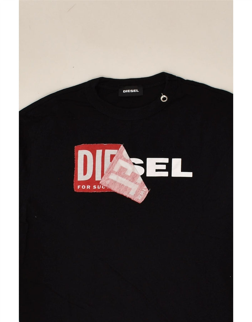 DIESEL Boys Graphic Top Long Sleeve 7-8 Years Black Cotton | Vintage Diesel | Thrift | Second-Hand Diesel | Used Clothing | Messina Hembry 