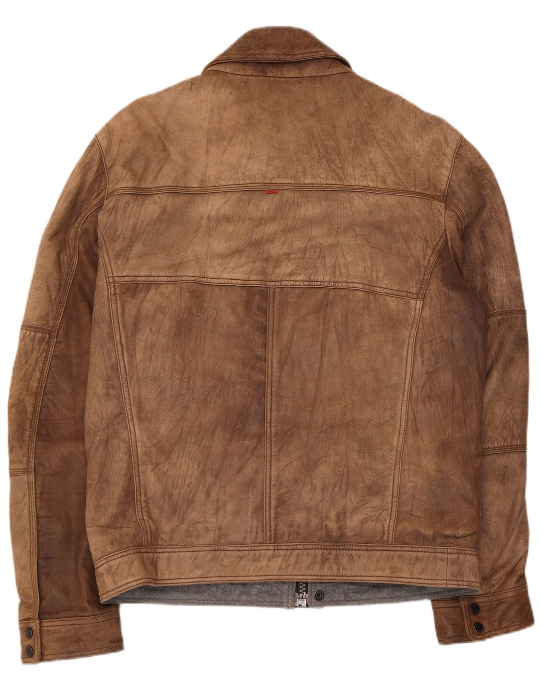 Vintage Mens Leather Jacket IT 52 Large Brown