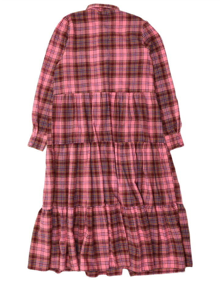Coast Womens Oversized Long Sleeve Maxi Dress UK 10 Small Pink Check