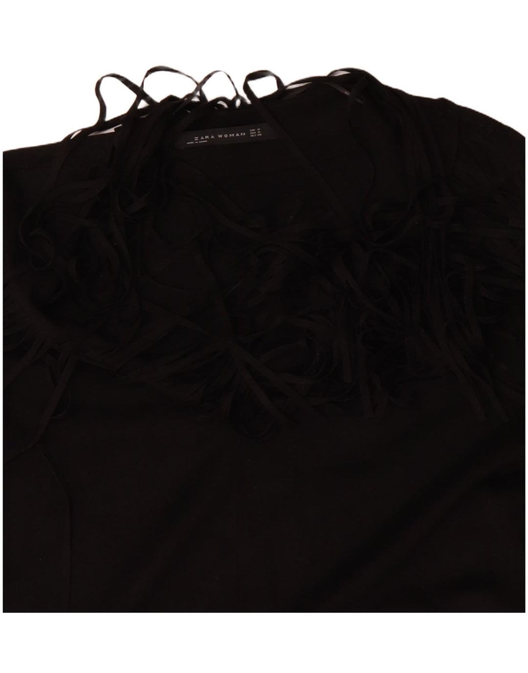 ZARA Womens Long Sleeve Tunic Dress UK 14 Medium Black Polyester