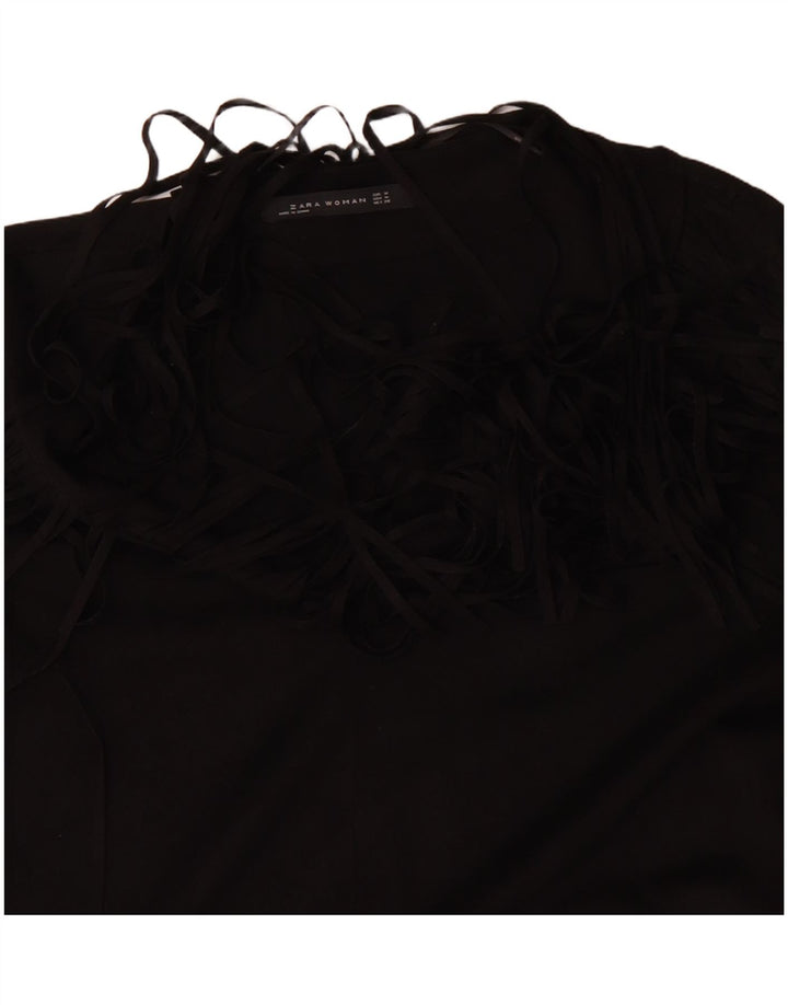 ZARA Womens Long Sleeve Tunic Dress UK 14 Medium Black Polyester