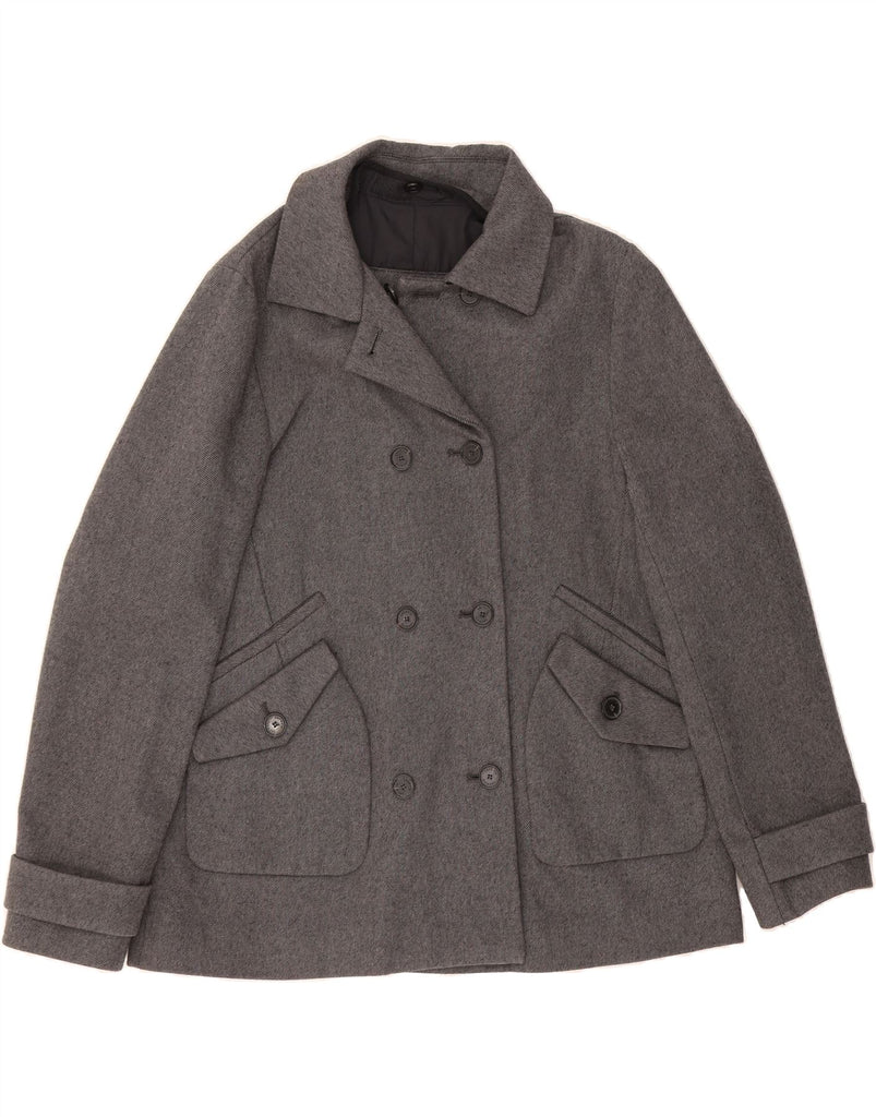 LACOSTE Womens Pea Coat Size 42 Large Grey Wool Vintage Lacoste and Second-Hand Lacoste from Messina Hembry 