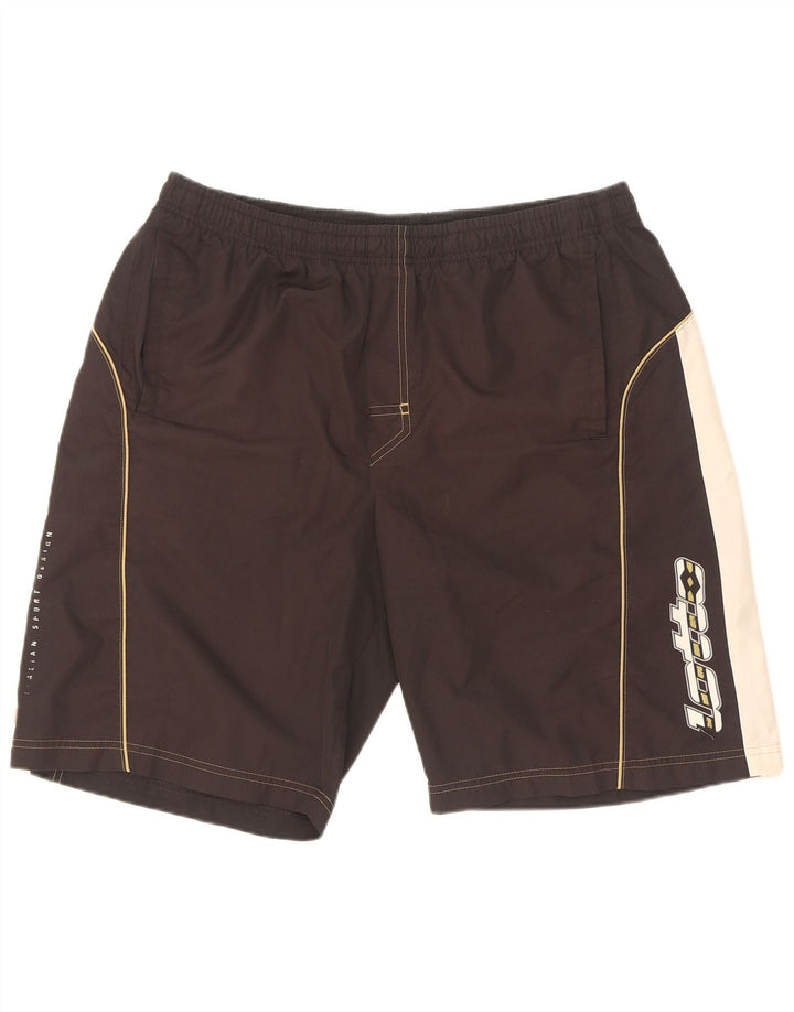 Lotto Mens Graphic Sport Shorts Medium  Black Colourblock