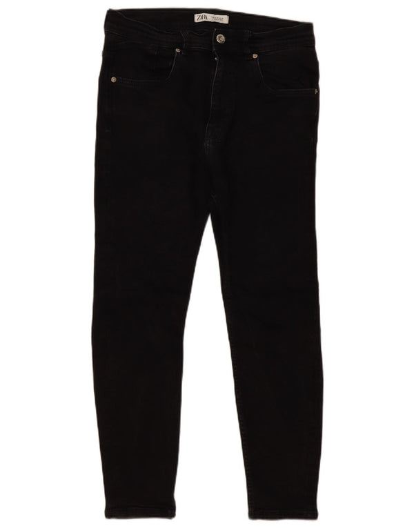 Zara Mens Cropped Skinny Jeans EU 42 Large W32 L24 Black
