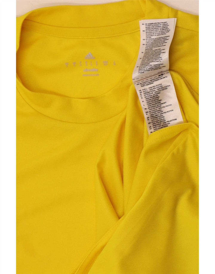 Adidas Mens Climalite T-Shirt Top Small Yellow Polyester
