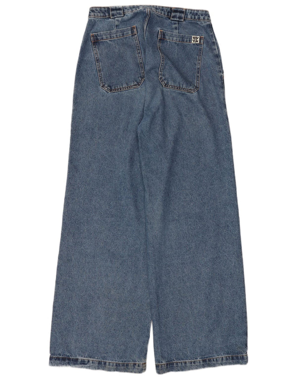 Lucy & Yak Womens High Waist Wide Leg Jeans W30 L31 Blue Cotton
