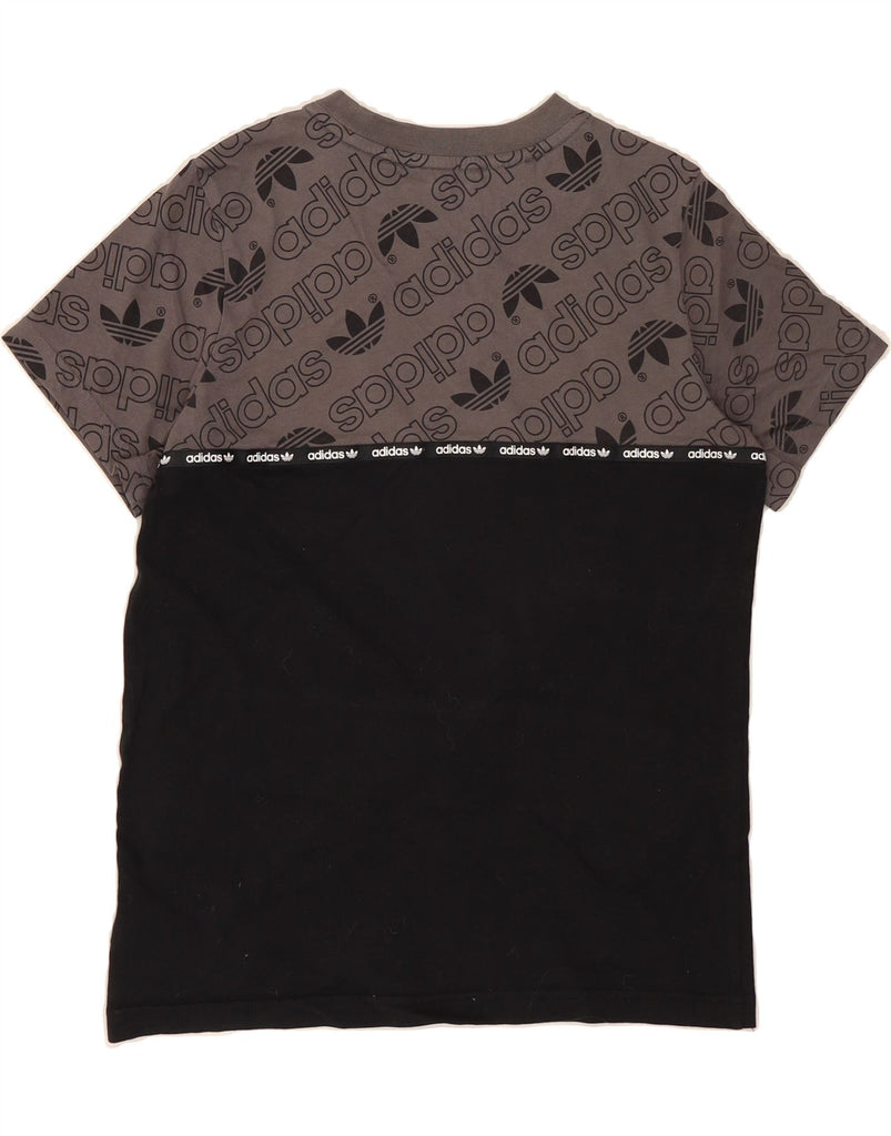 ADIDAS Boys Graphic T-Shirt Top 11-12 Years Grey Colourblock Cotton Vintage Adidas and Second-Hand Adidas from Messina Hembry 