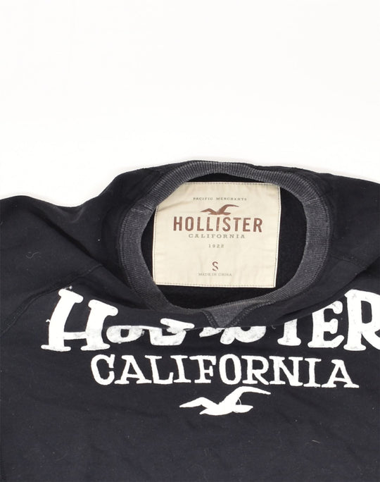 HOLLISTER Womens California Loose Fit Graphic Sweatshirt Jumper UK 10 Small  Navy Blue, Vintage & Second-Hand Clothing Online