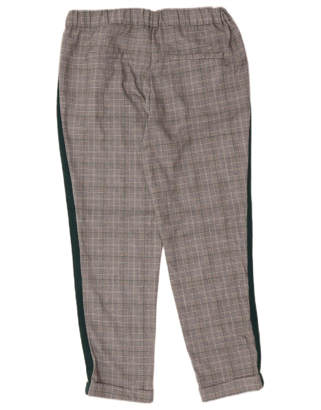 Zara Womens Straight Cropped Trousers Medium W28 L25 Grey Check Polyester