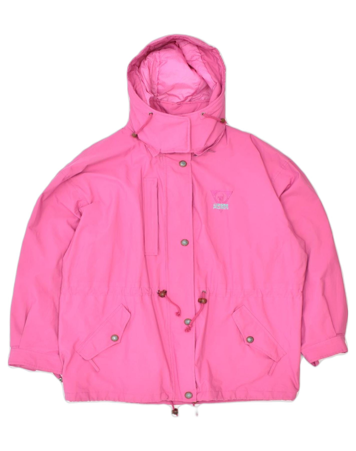 CIESSE PIUMINI Womens Loose Fit Hooded Padded Jacket EU 46 XL Pink Vintage Second Hand Clothing Online Messina Hembry