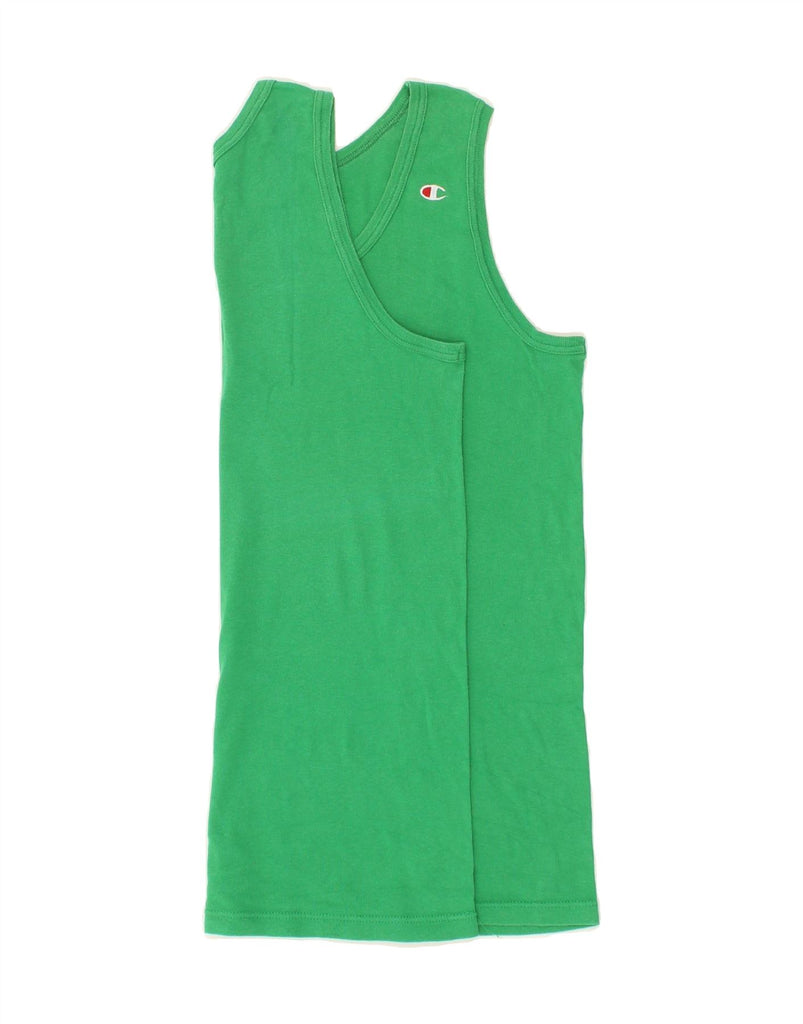 CHAMPION Womens Vest Top UK 18 XL Green Cotton Vintage Champion and Second-Hand Champion from Messina Hembry 